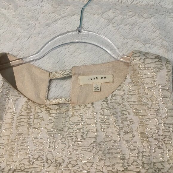 Francesca's Just Me Gold Metallic Cut Out Sleeveless Midi Dress Large - Picture 12 of 12